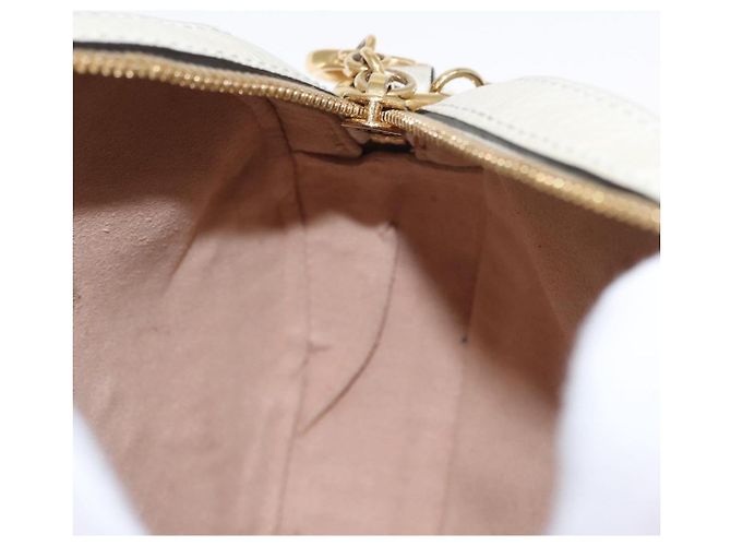 Borsa in pelle bianca e oro della linea Sherry GG Marmont di GUCCI 550618 Auth ka1140 Bianco D'oro - vista 18