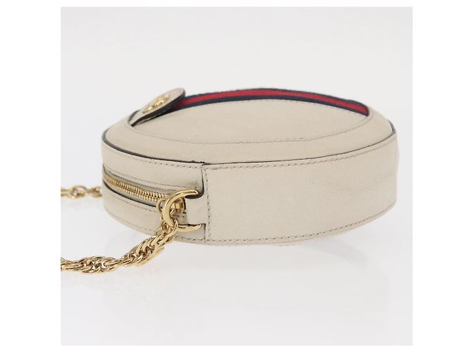 Borsa in pelle bianca e oro della linea Sherry GG Marmont di GUCCI 550618 Auth ka1140 Bianco D'oro - vista 4