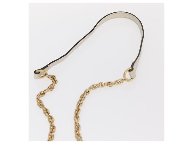 Borsa in pelle bianca e oro della linea Sherry GG Marmont di GUCCI 550618 Auth ka1140 Bianco D'oro - vista 8