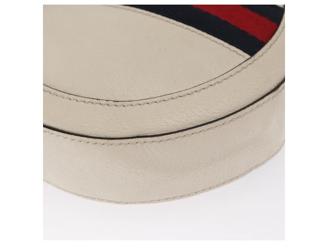 Borsa in pelle bianca e oro della linea Sherry GG Marmont di GUCCI 550618 Auth ka1140 Bianco D'oro - vista 9