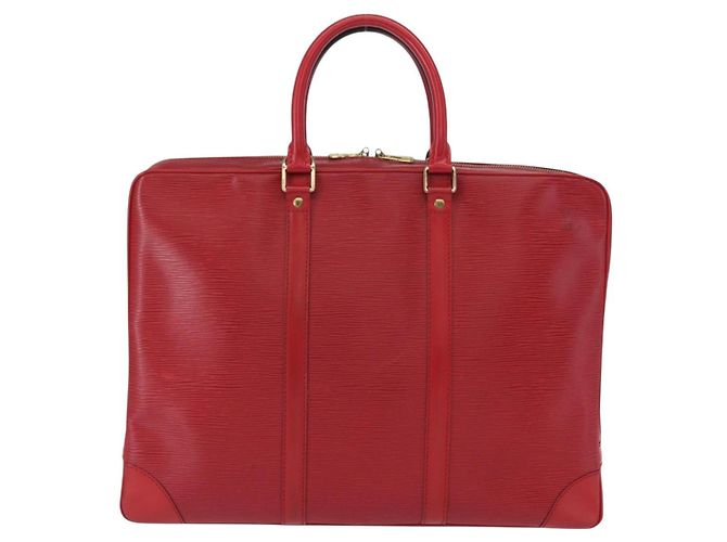 LOUIS VUITTON Epi Porta Documenti da Viaggio Borsa Business Rossa M54477 LV Auth 158635 Rosso - vista 2