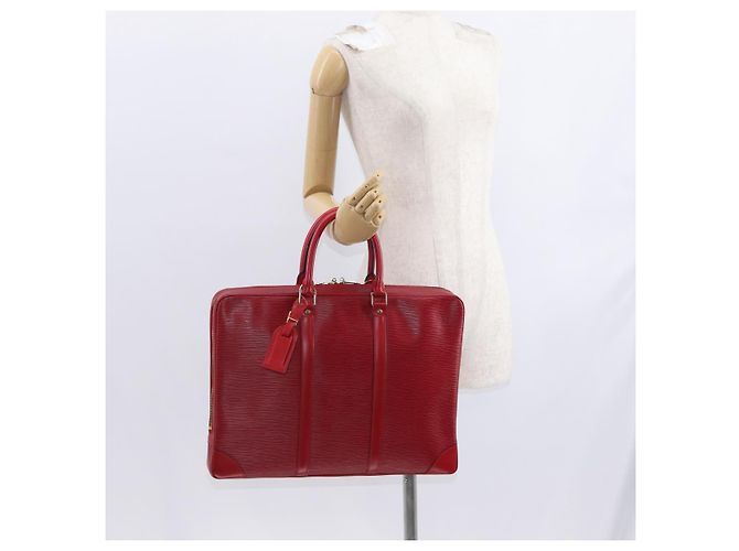 LOUIS VUITTON Epi Porta Documenti da Viaggio Borsa Business Rossa M54477 LV Auth 158635 Rosso - vista 24