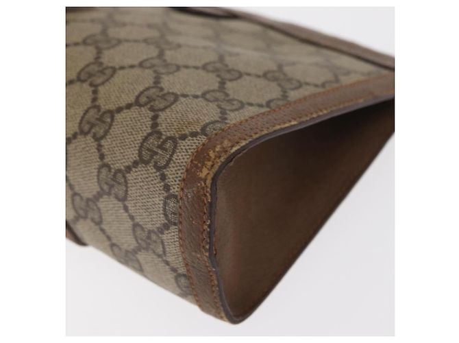 GUCCI GG Supreme Web Sherry Line Clutch Bag PVC Beige Rosso 89 01 032 Auth 157755 - vista 16
