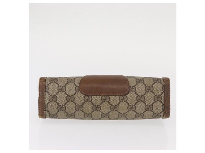 GUCCI GG Supreme Web Sherry Line Clutch Bag PVC Beige Rosso 89 01 032 Auth 157755 - vista 6