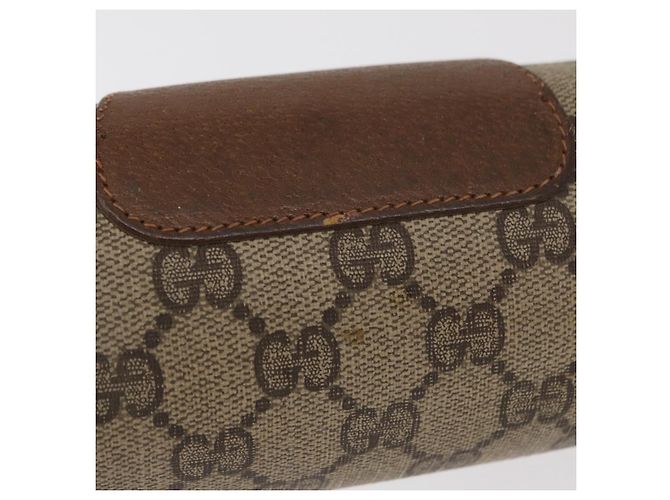GUCCI GG Supreme Web Sherry Line Clutch Bag PVC Beige Rosso 89 01 032 Auth 157755 - vista 7
