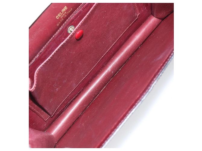 Céline Borsa a Spalla CELINE Macadam Horsebit in Pelle Bordeaux Oro Auth 157361 D'oro Bordò - vista 11