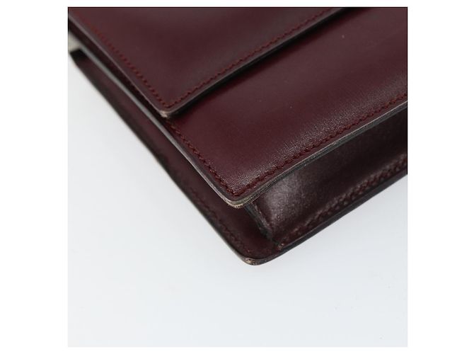 Céline Borsa a Spalla CELINE Macadam Horsebit in Pelle Bordeaux Oro Auth 157361 D'oro Bordò - vista 14