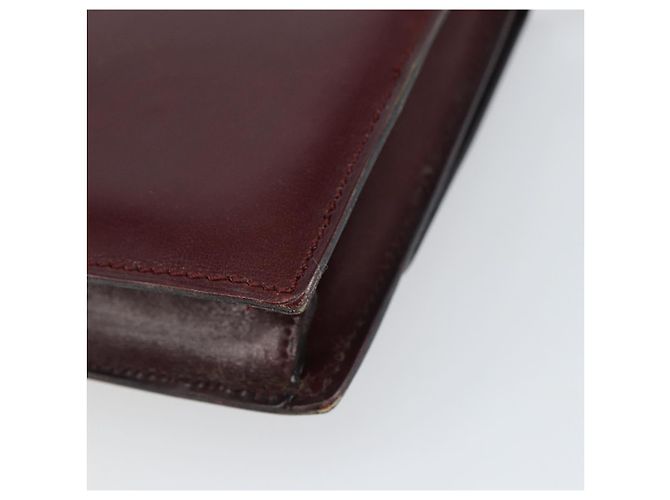 Céline Borsa a Spalla CELINE Macadam Horsebit in Pelle Bordeaux Oro Auth 157361 D'oro Bordò - vista 15