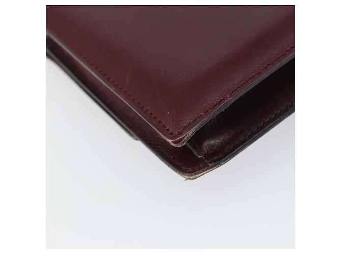 Céline Borsa a Spalla CELINE Macadam Horsebit in Pelle Bordeaux Oro Auth 157361 D'oro Bordò - vista 16
