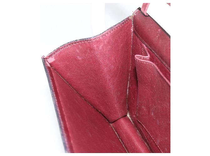 Céline Borsa a Spalla CELINE Macadam Horsebit in Pelle Bordeaux Oro Auth 157361 D'oro Bordò - vista 20