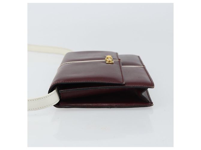 Céline Borsa a Spalla CELINE Macadam Horsebit in Pelle Bordeaux Oro Auth 157361 D'oro Bordò - vista 4