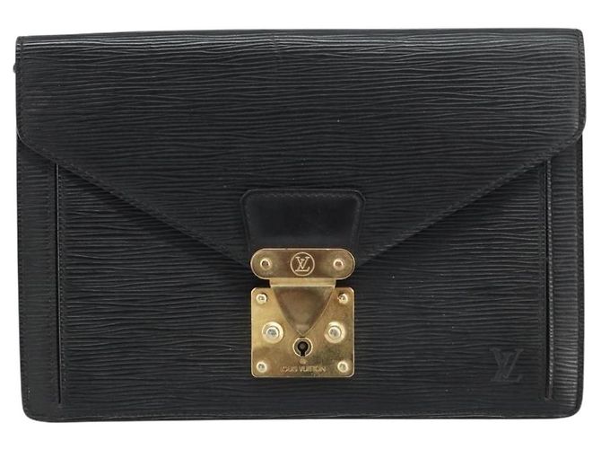 LOUIS VUITTON Epi Serie Dragonne Clutch Bag Nero M52612 LV Auth 160670 - vista 13