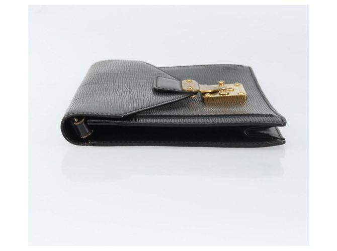 LOUIS VUITTON Epi Serie Dragonne Clutch Bag Nero M52612 LV Auth 160670 - vista 4