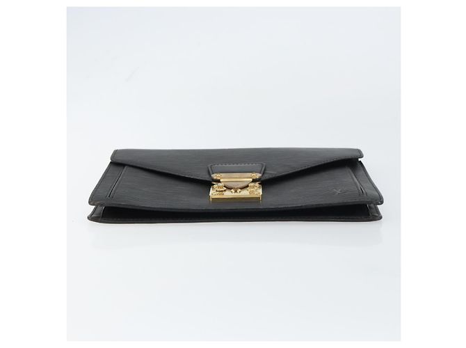 LOUIS VUITTON Epi Serie Dragonne Clutch Bag Nero M52612 LV Auth 160670 - vista 6
