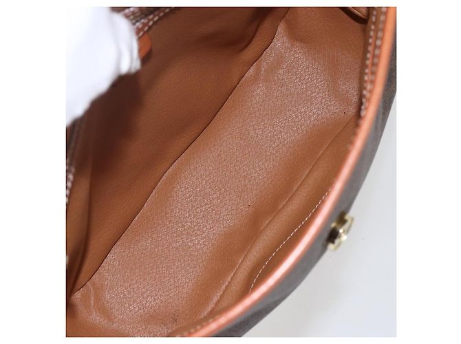 Céline Borsa a mano in tela Macadam CELINE in pelle PVC 2 in 1 marrone oro Auth 157312 D'oro - vista 11