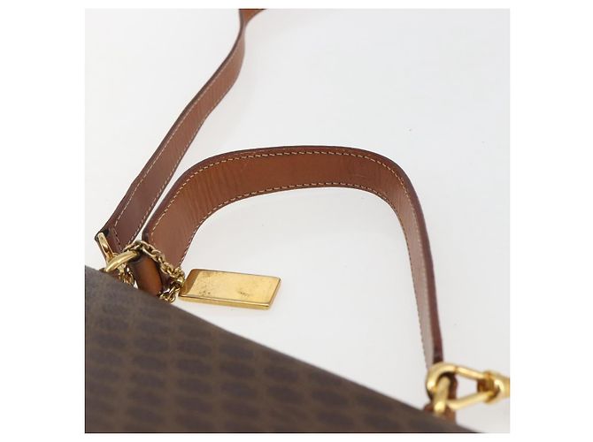 Céline Borsa a mano in tela Macadam CELINE in pelle PVC 2 in 1 marrone oro Auth 157312 D'oro - vista 14