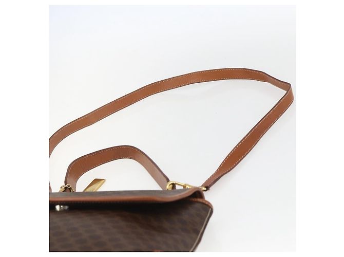 Céline Borsa a mano in tela Macadam CELINE in pelle PVC 2 in 1 marrone oro Auth 157312 D'oro - vista 15