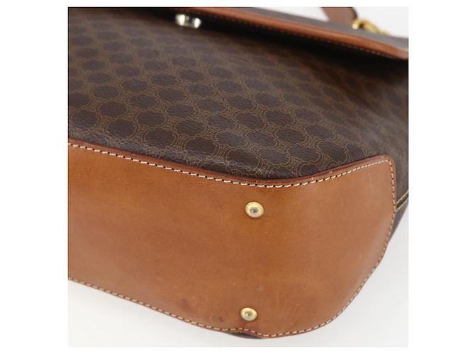 Céline Borsa a mano in tela Macadam CELINE in pelle PVC 2 in 1 marrone oro Auth 157312 D'oro - vista 16