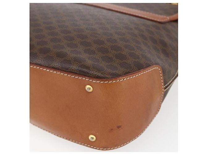 Céline Borsa a mano in tela Macadam CELINE in pelle PVC 2 in 1 marrone oro Auth 157312 D'oro - vista 18