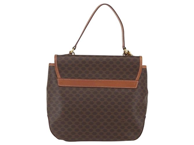 Céline Borsa a mano in tela Macadam CELINE in pelle PVC 2 in 1 marrone oro Auth 157312 D'oro - vista 2