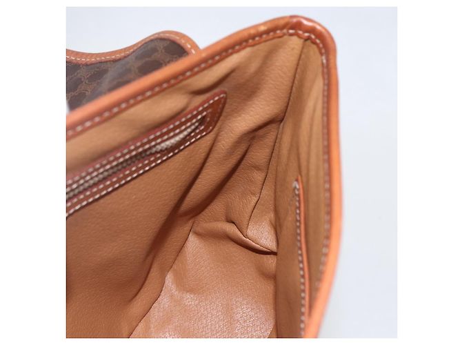 Céline Borsa a mano in tela Macadam CELINE in pelle PVC 2 in 1 marrone oro Auth 157312 D'oro - vista 21
