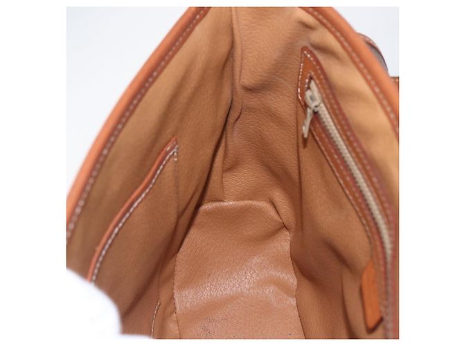 Céline Borsa a mano in tela Macadam CELINE in pelle PVC 2 in 1 marrone oro Auth 157312 D'oro - vista 22