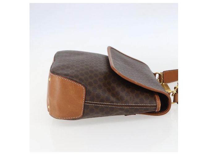 Céline Borsa a mano in tela Macadam CELINE in pelle PVC 2 in 1 marrone oro Auth 157312 D'oro - vista 4