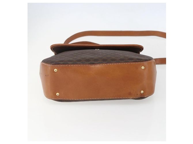 Céline Borsa a mano in tela Macadam CELINE in pelle PVC 2 in 1 marrone oro Auth 157312 D'oro - vista 5