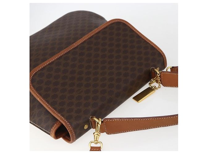 Céline Borsa a mano in tela Macadam CELINE in pelle PVC 2 in 1 marrone oro Auth 157312 D'oro - vista 6
