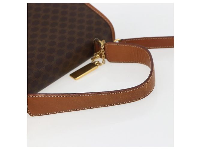 Céline Borsa a mano in tela Macadam CELINE in pelle PVC 2 in 1 marrone oro Auth 157312 D'oro - vista 7