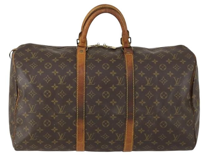 LOUIS VUITTON Borsa Boston Monogram Keepall 50 M41426 LV Auth 155038 Monogramma - vista 13