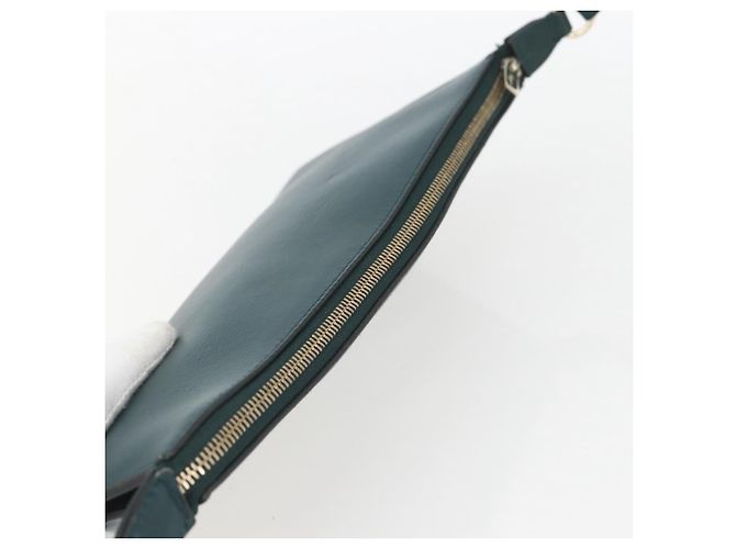 Salvatore Ferragamo Pochette Accessorio Gancini in Pelle Verde Argento Auth 158715 - vista 6