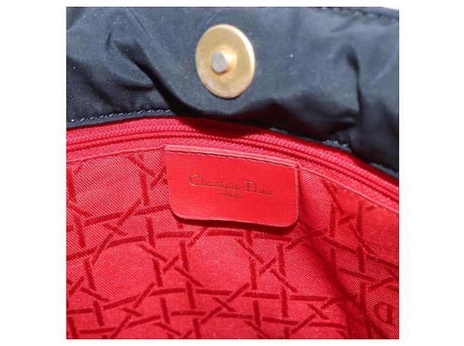 Borsa a Spalla Christian Dior Nylon Nero Oro Auth ka1164 D'oro - vista 17