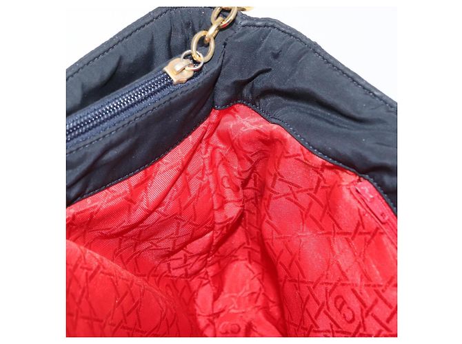 Borsa a Spalla Christian Dior Nylon Nero Oro Auth ka1164 D'oro - vista 18