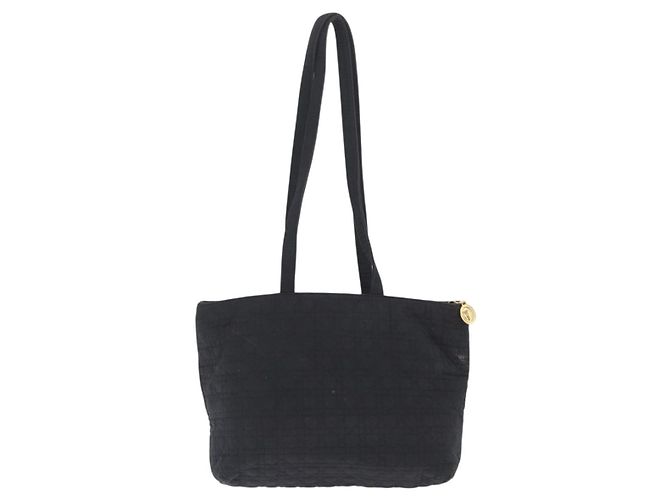Borsa a Spalla Christian Dior Nylon Nero Oro Auth ka1164 D'oro - vista 2