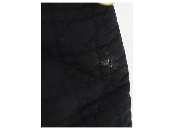 Borsa a Spalla Christian Dior Nylon Nero Oro Auth ka1164 D'oro - vista 3