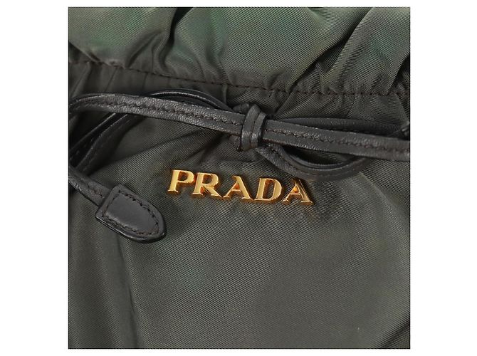 PRADA Borsa a Mano Nylon 2 vie Kaki Oro Auth bs31881 D'oro Cachi - vista 20