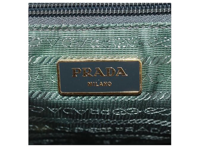 PRADA Borsa a Mano Nylon 2 vie Kaki Oro Auth bs31881 D'oro Cachi - vista 21