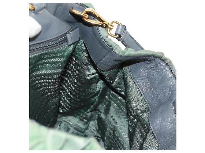 PRADA Borsa a Mano Nylon 2 vie Kaki Oro Auth bs31881 D'oro Cachi - vista 22