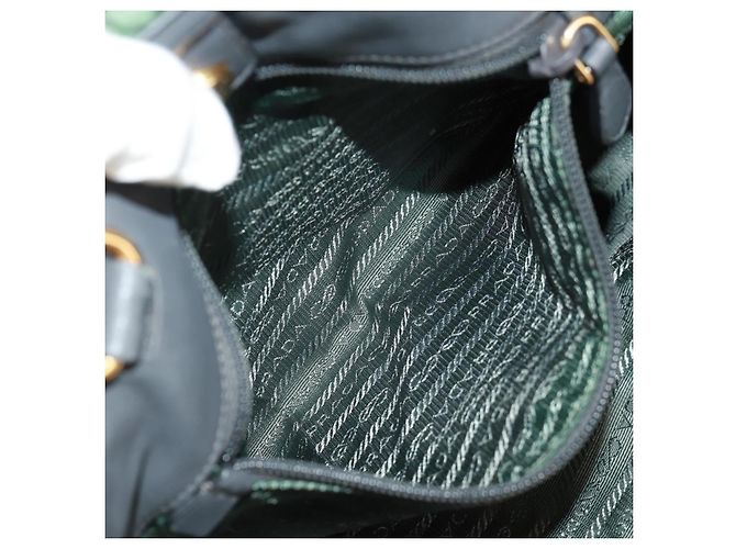 PRADA Borsa a Mano Nylon 2 vie Kaki Oro Auth bs31881 D'oro Cachi - vista 25