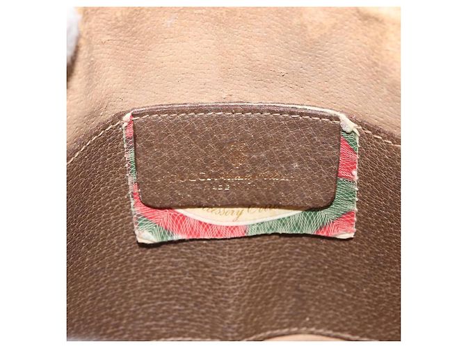 Borsa Sherry Line GG Supreme Web di GUCCI in PVC beige e oro 904 02 047 Auth ka1026 D'oro - vista 19