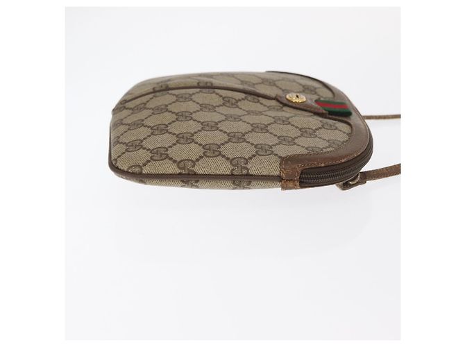 Borsa Sherry Line GG Supreme Web di GUCCI in PVC beige e oro 904 02 047 Auth ka1026 D'oro - vista 3