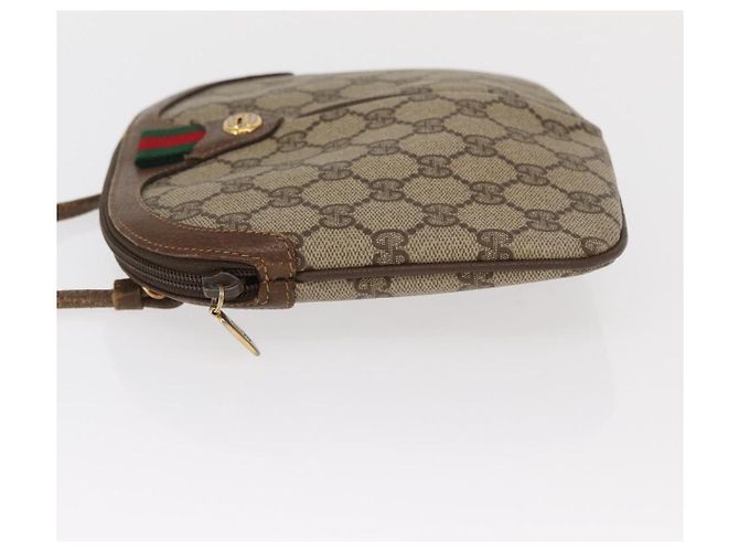 Borsa Sherry Line GG Supreme Web di GUCCI in PVC beige e oro 904 02 047 Auth ka1026 D'oro - vista 4