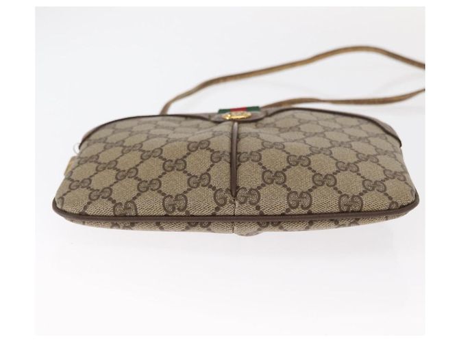 Borsa Sherry Line GG Supreme Web di GUCCI in PVC beige e oro 904 02 047 Auth ka1026 D'oro - vista 5