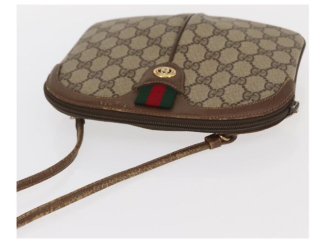 Borsa Sherry Line GG Supreme Web di GUCCI in PVC beige e oro 904 02 047 Auth ka1026 D'oro - vista 6