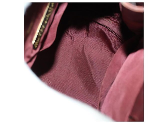 CARTIER Borsa a Spalla Must Line Pelle 5 Set Bordeaux Oro Auth mr1720 D'oro Bordò - vista 11