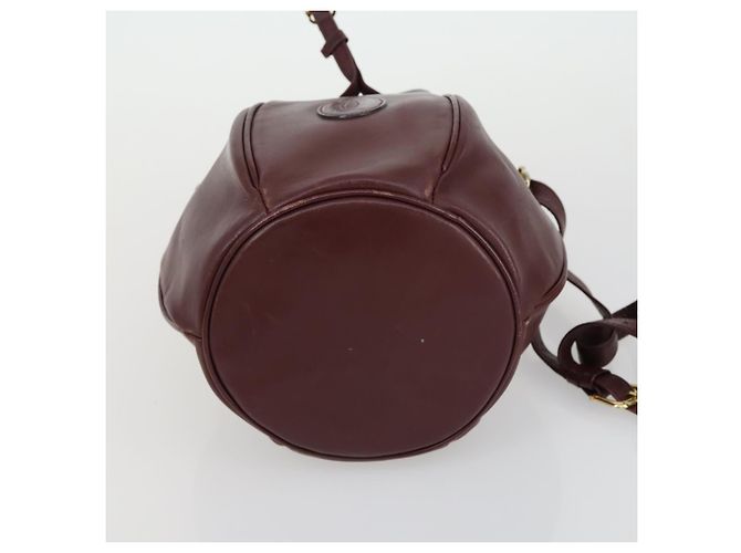 CARTIER Borsa a Spalla Must Line Pelle 5 Set Bordeaux Oro Auth mr1720 D'oro Bordò - vista 15