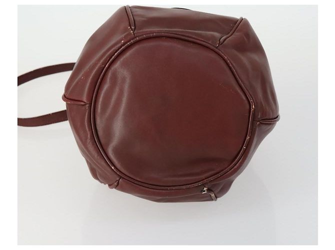 CARTIER Borsa a Spalla Must Line Pelle 5 Set Bordeaux Oro Auth mr1720 D'oro Bordò - vista 5