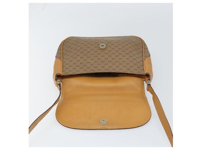 Gucci Borsa a Spalla Micro GG Supreme PVC Beige Oro 001 116 4425 Auth ep12545 D'oro - vista 10