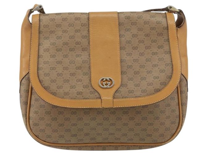 Gucci Borsa a Spalla Micro GG Supreme PVC Beige Oro 001 116 4425 Auth ep12545 D'oro - vista 13